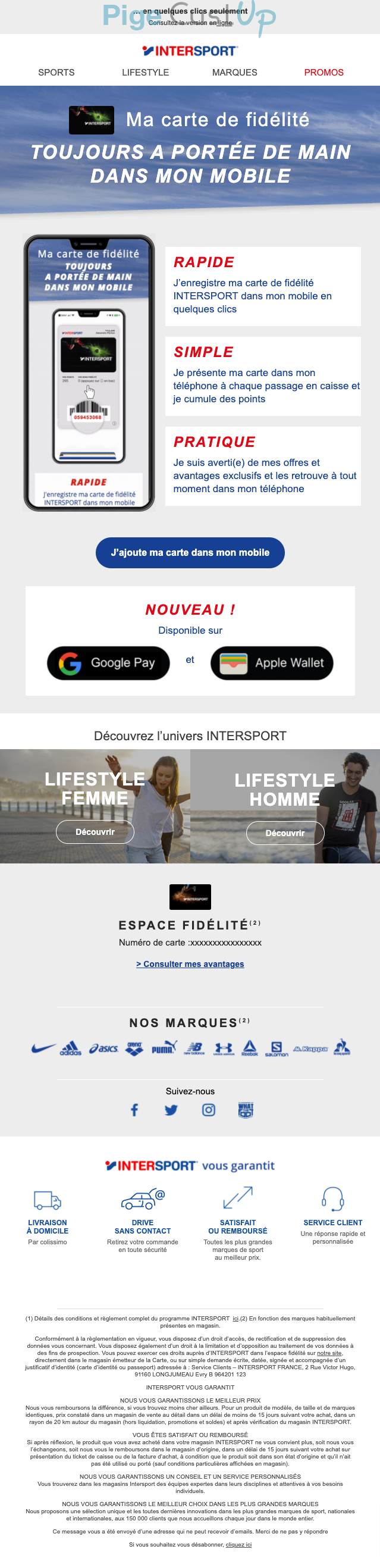 Exemple de Type de media   - Intersport - Marketing fidélisation - Animation / Vie du Programme de Fidélité