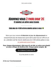 e-mailing - Marketing Acquisition - Acquisition abonnements - Marketing marque - Institutionnel - Libération - 08/2021