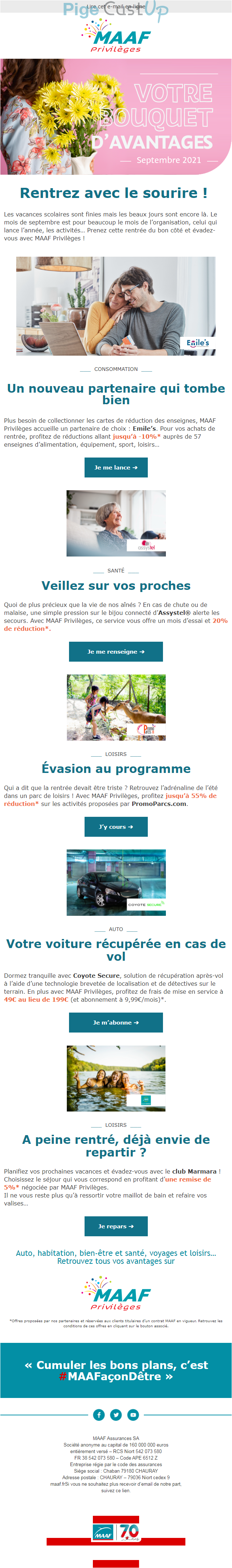 Exemple de Type de media  e-mailing - Maaf - Marketing relationnel - Newsletter