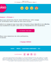 e-mailing - Enquêtes Clients - NPS / Avis clients - OuiGo - 09/2021
