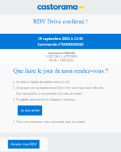 e-mailing - Transactionnels - Confirmation Livraison - Castorama - 09/2021