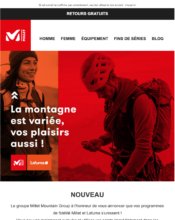 e-mailing - Marketing fidélisation - Animation / Vie du Programme de Fidélité - Millet - 09/2021