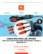 e-mailing - Marketing marque - Communication Produits - Nouveaux produits - Marketing Acquisition - Gratuit - Cadeau - Marketing fidélisation - Incitation au réachat - JBL - 10/2021