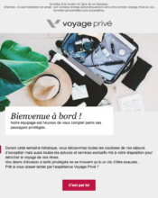 e-mailing - Marketing relationnel - Bienvenue - Welcome - Voyage privé - 10/2021