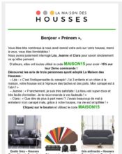 e-mailing - Marketing fidélisation - Incitation au réachat - Marketing Acquisition - Ventes flash, soldes, demarque, promo, réduction - La maison des housses - 10/2021