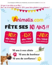 e-mailing - Marketing marque - Anniversaire marque - Animalis - 10/2021