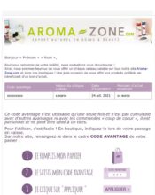 e-mailing - Marketing fidélisation - Incitation au réachat - Recompenses - Aroma-Zone - 10/2021