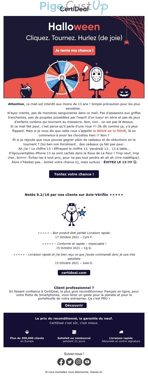 Exemple de Type de media  e-mailing - Certideal - Marketing Acquisition - Jeu promo