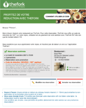 e-mailing - Transactionnels - Confirmation de commande - Marketing Acquisition - Ventes flash, soldes, demarque, promo, réduction - La fourchette - 11/2021