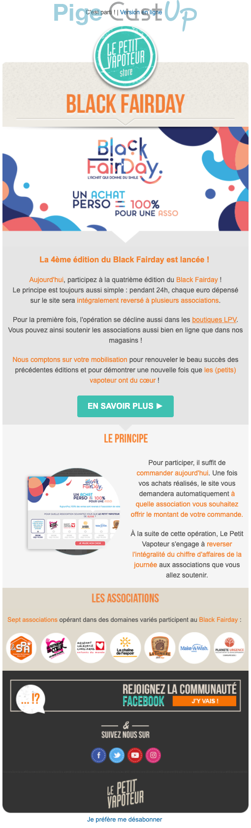 Exemple de Type de media  e-mailing - Le Petit Vapoteur - Marketing marque - Institutionnel