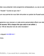 e-mailing - Marketing fidélisation - Testeurs / Ambassadeurs - Russell - 11/2021