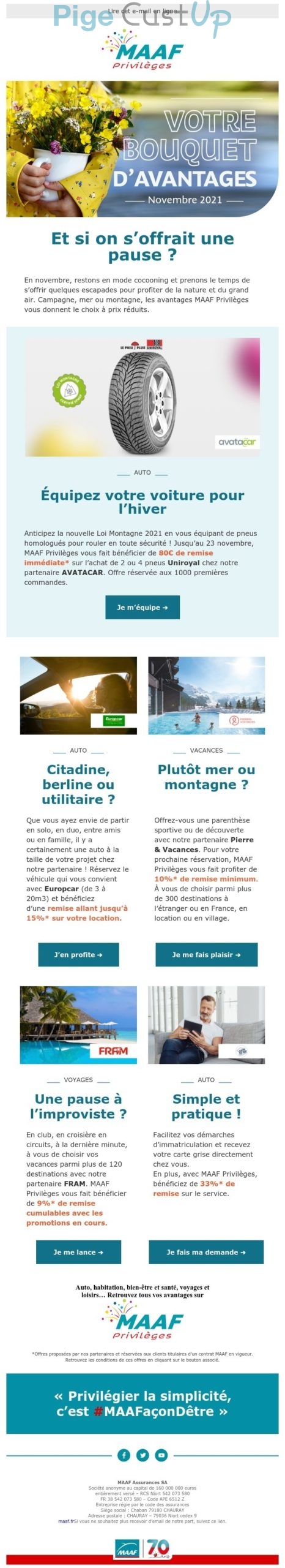 Exemple de Type de media  e-mailing - Maaf - Marketing relationnel - Newsletter