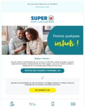 e-mailing - Service Clients - Mise à jour coordonnées (téléphone, adresse, etc...) - Super U - 11/2021