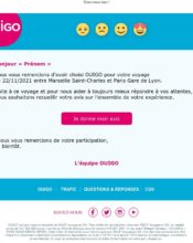 e-mailing - Enquêtes Clients - NPS / Avis clients - OuiGo - 11/2021