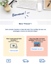 e-mailing - Marketing relationnel - Bienvenue - Welcome - Carrefour - 12/2021