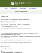  - Transactionnels - Confirmation de commande - Palais des thés - 06/2022