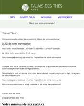 e-mailing - Transactionnels - Confirmation de commande - Palais des thés - 05/2021