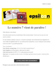 e-mailing - Marketing fidélisation - Incitation au réachat - Renouvellement abonnement - Epsiloon - 11/2022