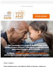e-mailing - Marketing Acquisition - Collecte de dons - Institut Curie - 12/2021