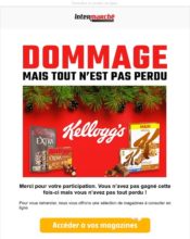 e-mailing - Marketing Acquisition - Gratuit - Cadeau - Jeu promo - Intermarché - 12/2021