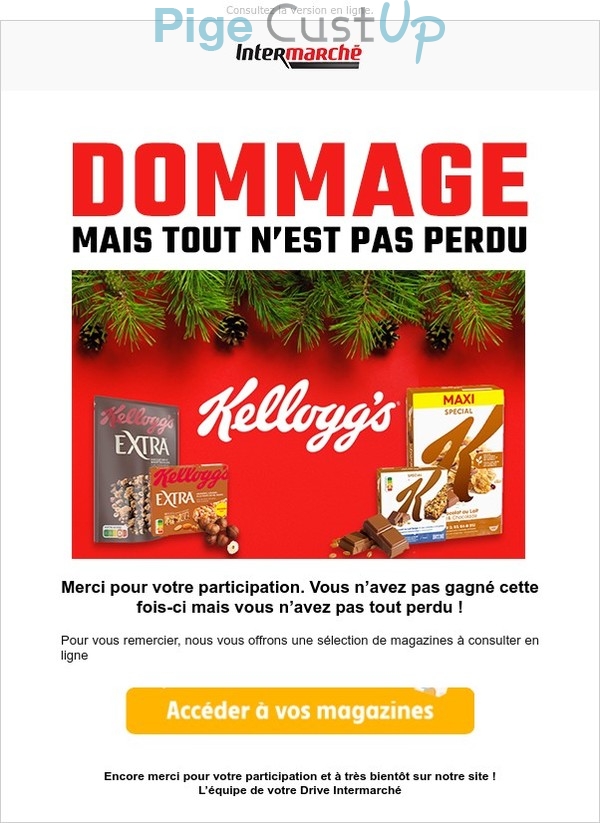 Exemple de Type de media  e-mailing - Intermarché - Marketing Acquisition - Gratuit - Cadeau - Jeu promo
