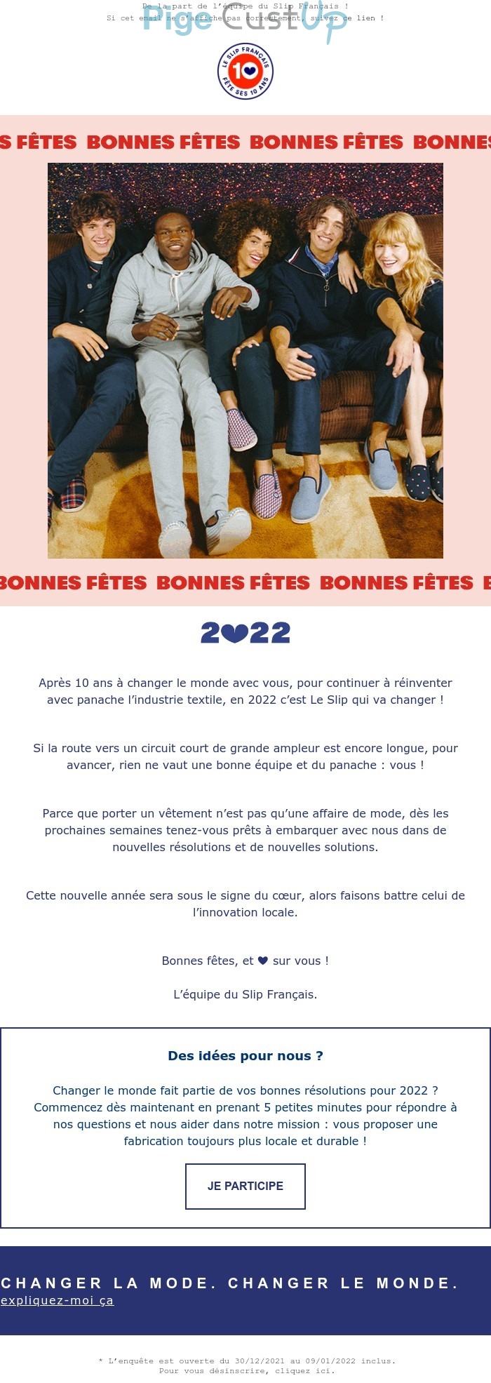 Exemple de Type de media   - Le slip français - Marketing relationnel - Calendaire (Noël, St valentin, Vœux, …) - Newsletter