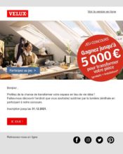 e-mailing - Marketing Acquisition - Jeu promo - Velux - 12/2021