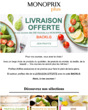 e-mailing - Marketing Acquisition - Acquisition abonnements - Ventes flash, soldes, demarque, promo, réduction - Monoprix - 01/2022
