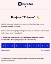 e-mailing - Enquêtes Clients - NPS / Avis clients - MerciApp - 01/2022