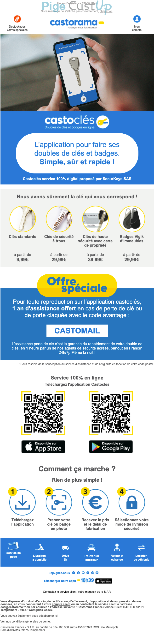 Exemple de Type de media  e-mailing - Castorama - Marketing marque - Communication Services - Nouveaux Services