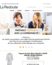 e-mailing - Enquêtes Clients - NPS / Avis clients - Marketing relationnel - Remerciements - La Redoute - 01/2022