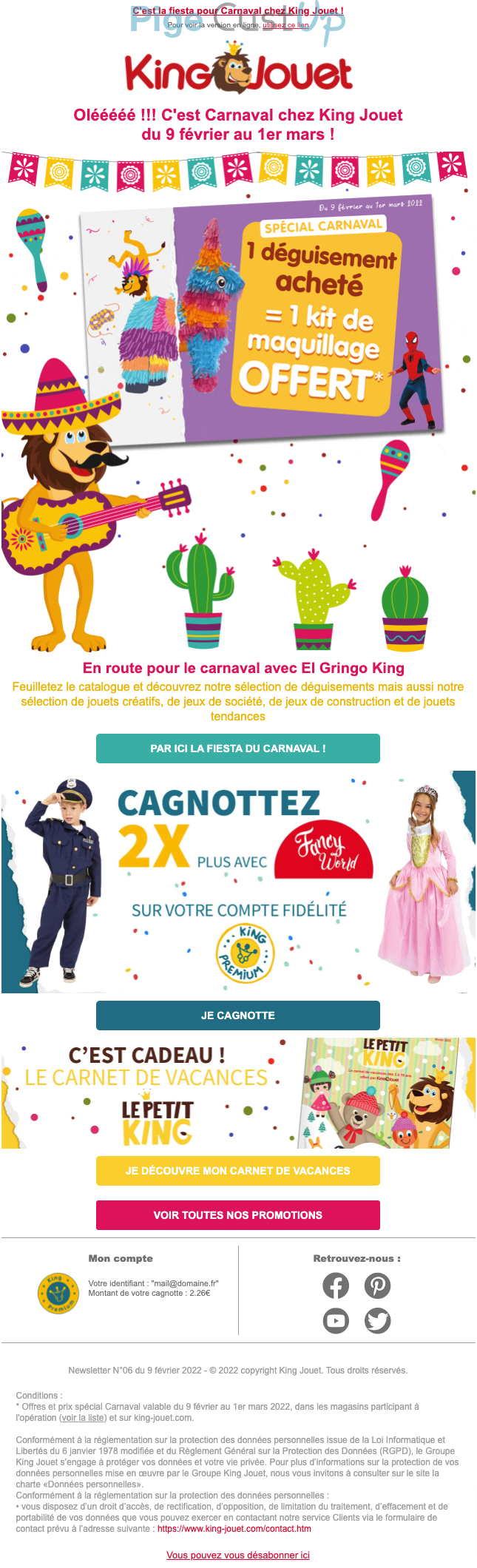 Exemple de Type de media   - King Jouet - Marketing relationnel - Calendaire (Noël, St valentin, Vœux, …)