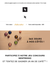 e-mailing - Marketing Acquisition - Jeu promo - Nespresso - 02/2022