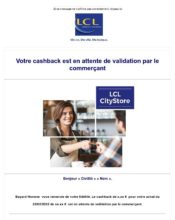 e-mailing - Transactionnels - Cashback - Marketing Acquisition - Panier abandonné - LCL - 02/2022