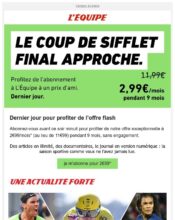 e-mailing - Marketing Acquisition - Acquisition abonnements - L'Équipe - 02/2022