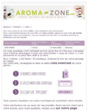e-mailing - Marketing fidélisation - Animation / Vie du Programme de Fidélité - Recompenses - Aroma-Zone - 02/2022