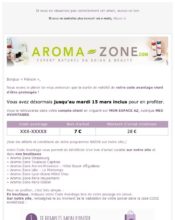 e-mailing - Marketing fidélisation - Animation / Vie du Programme de Fidélité - Incitation au réachat - Marketing Acquisition - Ventes flash, soldes, demarque, promo, réduction - Aroma-Zone - 03/2022