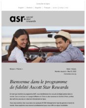 e-mailing - Marketing relationnel - Bienvenue - Welcome - Marketing fidélisation - Début / Fin du Programme de Fidélité - Ascott Star Rewards - 03/2022
