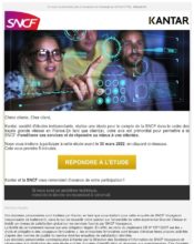 e-mailing - Enquêtes Clients - NPS / Avis clients - SNCF - 03/2022