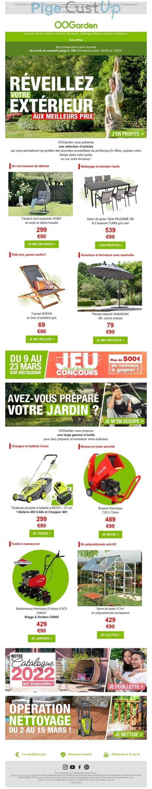 Exemple de Type de media  e-mailing - OoGarden - Marketing relationnel - Newsletter