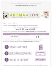 e-mailing - Marketing Acquisition - Derniers jours - Aroma-Zone - 03/2022