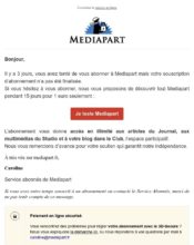 e-mailing - Marketing Acquisition - Panier abandonné - Mediapart - 03/2022