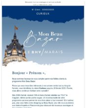 e-mailing - Marketing fidélisation - Animation / Vie du Programme de Fidélité - BHV - 03/2022