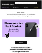 e-mailing - Marketing relationnel - Bienvenue - Welcome - Back Market - 04/2022