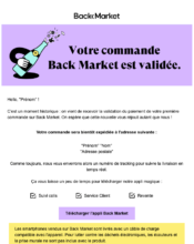 e-mailing - Transactionnels - Confirmation de commande - Back Market - 04/2022