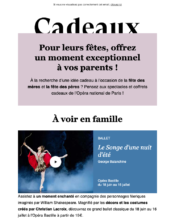 e-mailing - Marketing relationnel - Calendaire (Noël, St valentin, Vœux, …) - Opéra de Paris - 05/2022