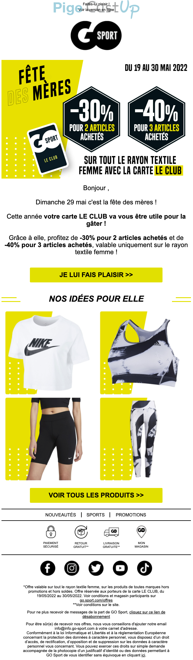 Exemple de Type de media   - Go Sport - Marketing relationnel - Calendaire (Noël, St valentin, Vœux, …)