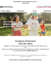 e-mailing - Marketing fidélisation - Animation / Vie du Programme de Fidélité - Marketing relationnel - Calendaire (Noël, St valentin, Vœux, …) - Evénement - Camaïeu - 05/2024