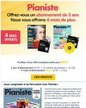 e-mailing - Marketing Acquisition - Acquisition abonnements - Ventes flash, soldes, demarque, promo, réduction - Pianiste - 03/2022