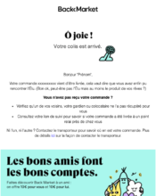 e-mailing - Transactionnels - Confirmation Livraison - Myfeelback - 05/2022
